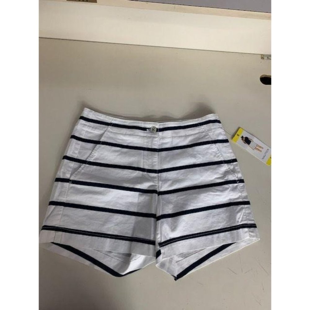 Nautica Striped Shorts Dark Navy/White Size 6